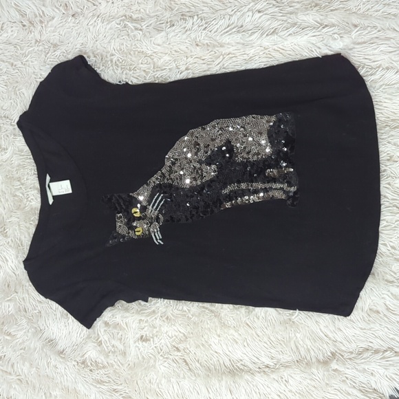Sequin Cat Shirt - Picture 1 of 4
